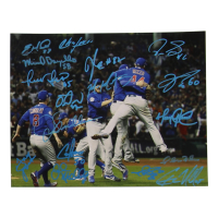 2016 World Series Champion Chicago Cubs 8x10 Photo Signed by (17) with Aroldis Chapman, Pedro Strop, Joe Maddon, Miguel Montero (Beckett) at PristineAuction.com