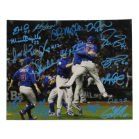 2016 World Series Champion Chicago Cubs 8x10 Photo Signed by (17) with Aroldis Chapman, Pedro Strop, Joe Maddon, Miguel Montero (Beckett) at PristineAuction.com