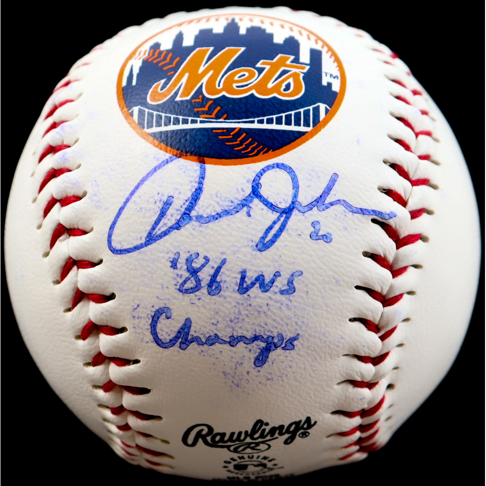 Howard Johnson Signed OML Mets Logo Baseball Inscribed "'86 WS Champs" (AWM) at PristineAuction.com