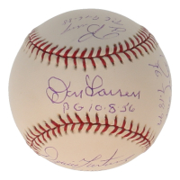 Perfect Game Pitchers OML Baseball Signed By (6) with Len Bakers & Dennis Martinez with Multiple Inscriptions (MAB) at PristineAuction.com