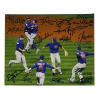 2016 World Series Champion Chicago Cubs 8x10 Photo Signed by (17) with Aroldis Chapman, Pedro Strop, Joe Maddon, Miguel Montero (Beckett) at PristineAuction.com