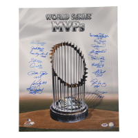 World Series MVPs 16x20 Photo Singed By (17) with Bobby Richardson & Pete Rose with Multiple Inscriptions (PSA) at PristineAuction.com