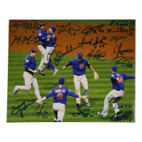 2016 World Series Champion Chicago Cubs 8x10 Photo Signed by (17) with Aroldis Chapman, Pedro Strop, Joe Maddon, Miguel Montero (Beckett) at PristineAuction.com
