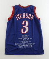 Allen Iverson Signed Career Highlight Stat Jersey (JSA) at PristineAuction.com