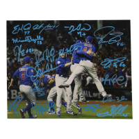 2016 World Series Champion Chicago Cubs 8x10 Photo Signed by (17) with Aroldis Chapman, Pedro Strop, Joe Maddon, Miguel Montero (Beckett) at PristineAuction.com