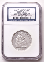 1854-O Seated Liberty Silver Half Dollar Arrows Shipwreck S.S. Republic (NGC Certified) at PristineAuction.com