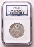 1858-O Seated Liberty Silver Half Dollar Shipwreck S.S. Republic (NGC Certified) at PristineAuction.com