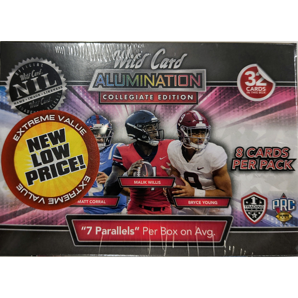 2021 Wild Card Alumination Collegiate Edition Football Premium Blaster Box (4) Packs at PristineAuction.com