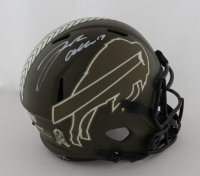 Josh Allen Signed Bills Full-Size Salute To Service Alternate Speed Helmet (Beckett) at PristineAuction.com