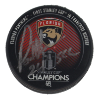 Paul Maurice Signed Panthers 2024 Stanley Cup Champions Logo Hockey Puck Inscribed "24 SCC" (JSA) at PristineAuction.com