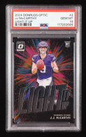 JJ McCarthy 2024 Donruss Optic Light It Up #2 RC (PSA 10) at PristineAuction.com