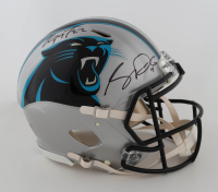 Christian McCaffrey & Sam Darnold Signed Panthers Full-Size Authentic On-Field Helmet (Beckett) at PristineAuction.com