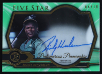 Rickey Henderson 2021 Topps Five Star Pentamerous Penmanship Autographs Green #PPRH #04/10 at PristineAuction.com