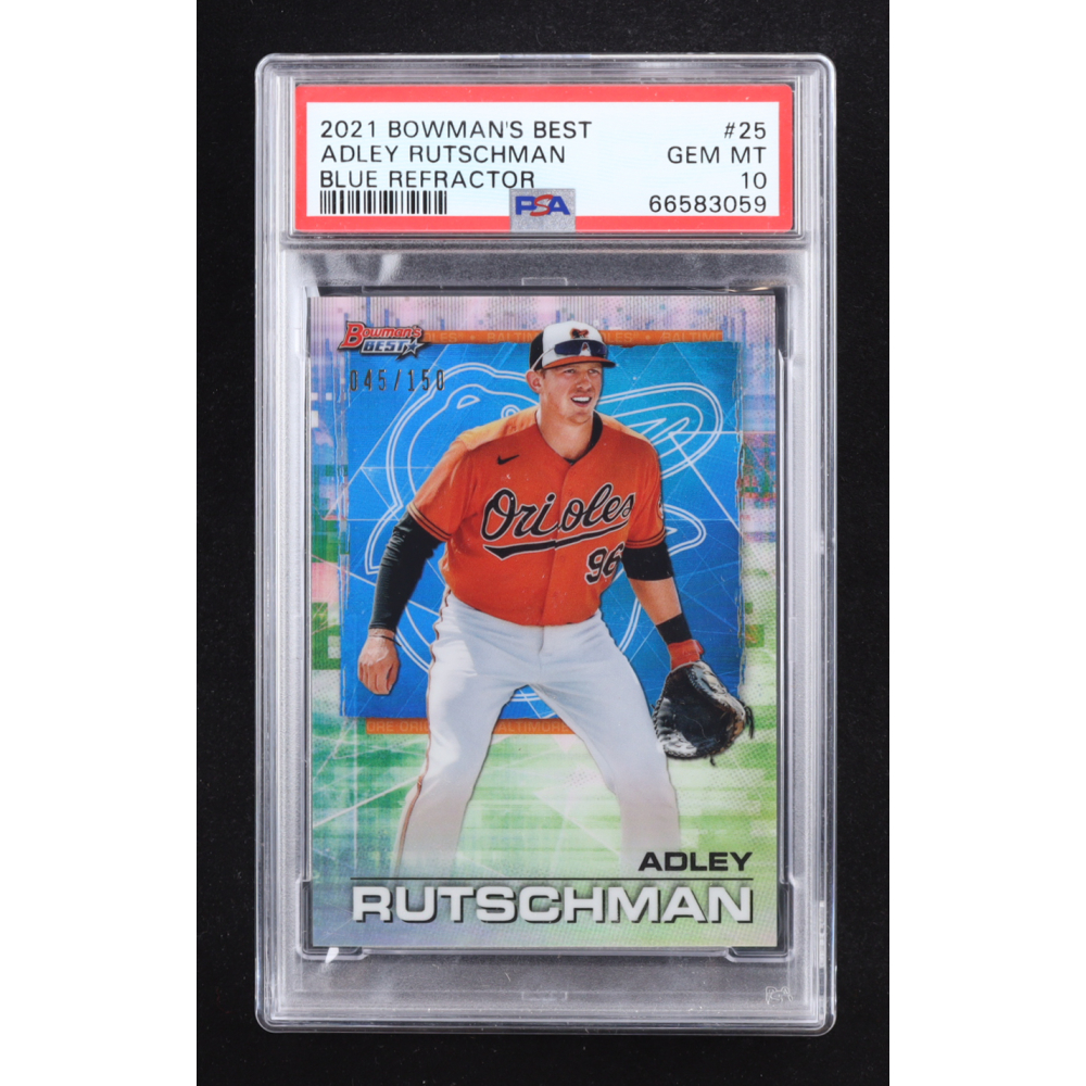 Adley Rutschman 2021 Bowman's Best Blue Refractor #25 #045/150 RC (PSA 10) at PristineAuction.com