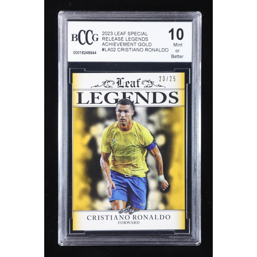 Cristiano Ronaldo 2023 Leaf Special Release Legends Achievement Gold #LA02 #23/25 (BCCG 10) at PristineAuction.com