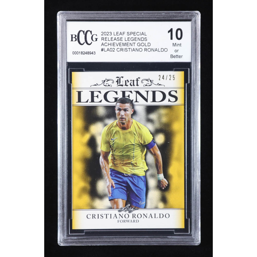 Cristiano Ronaldo 2023 Leaf Special Release Legends Achievement Gold #LA02 #24/25 (BCCG 10) at PristineAuction.com