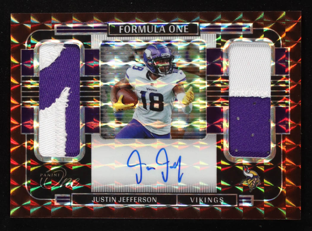Justin Jefferson 2021 Panini One Formula One Autographs Bronze #399 #28/49