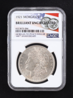 1921 Morgan Silver Dollar - American Flag Label (NGC BRILLIANT UNCIRCULATED) at PristineAuction.com