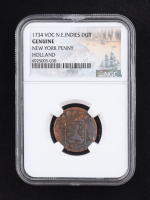 1734 "New York Penny" - VOC N.E. Indies Duit (NGC GENUINE) at PristineAuction.com
