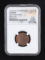 1734 "New York Penny" - VOC N.E. Indies Duit (NGC GENUINE) at PristineAuction.com