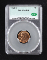 1954-S Lincoln Wheat Penny (CAC MS64RD) at PristineAuction.com