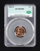 1954-S Lincoln Wheat Penny (CAC MS64RD) at PristineAuction.com