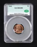 1945 Lincoln Wheat Penny (CAC MS64RD) at PristineAuction.com