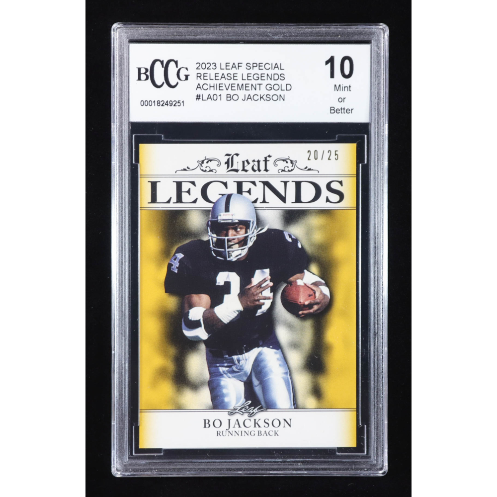 Bo Jackson 2023 Leaf Special Release Legends Achievement Gold #LA01 #20/25 (BCCG 10) at PristineAuction.com