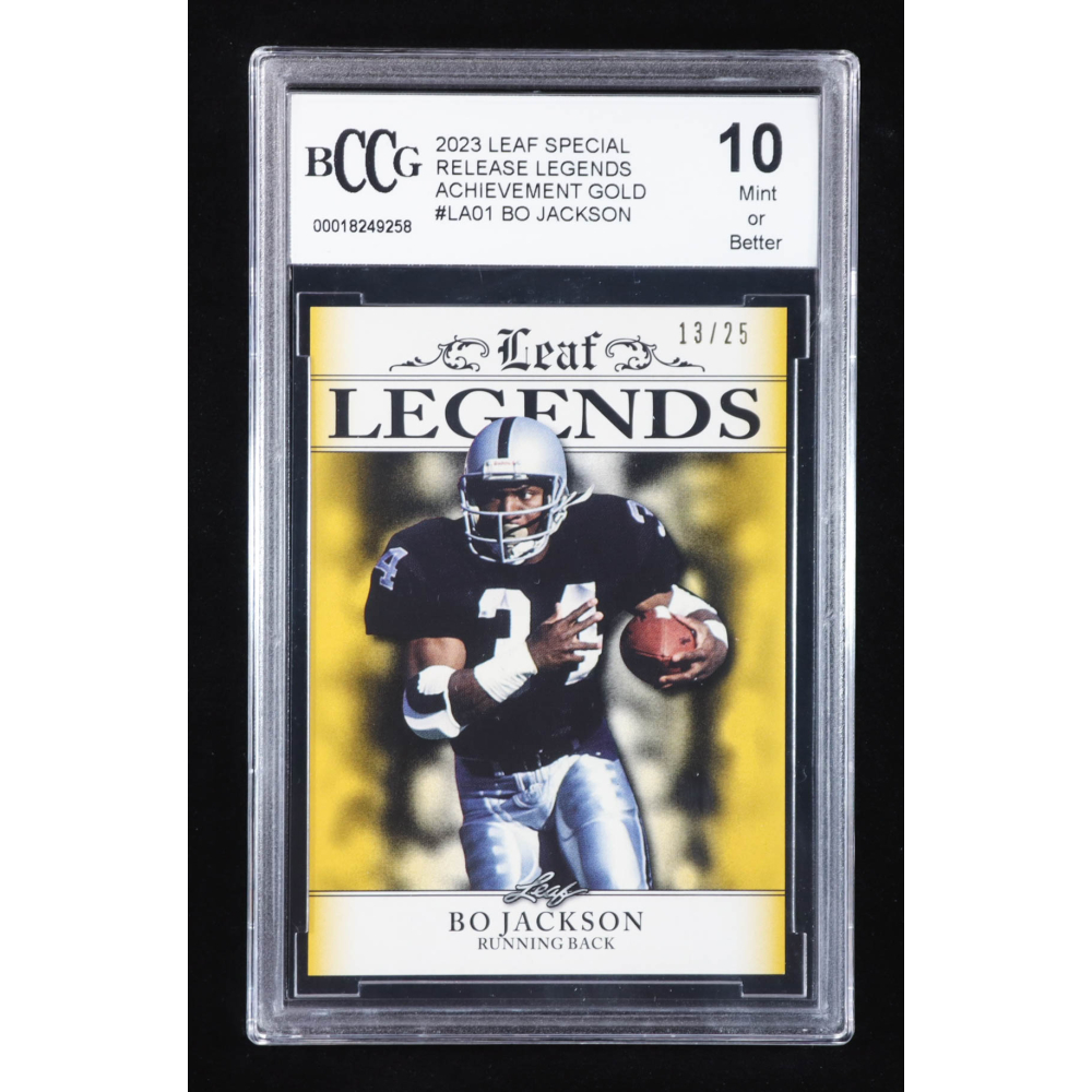 Bo Jackson 2023 Leaf Special Release Legends Achievement Gold #LA01 #13/25 (BCCG 10) at PristineAuction.com