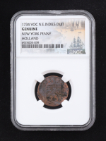 1734 "New York Penny" - VOC N.E. Indies Duit (NGC GENUINE) at PristineAuction.com