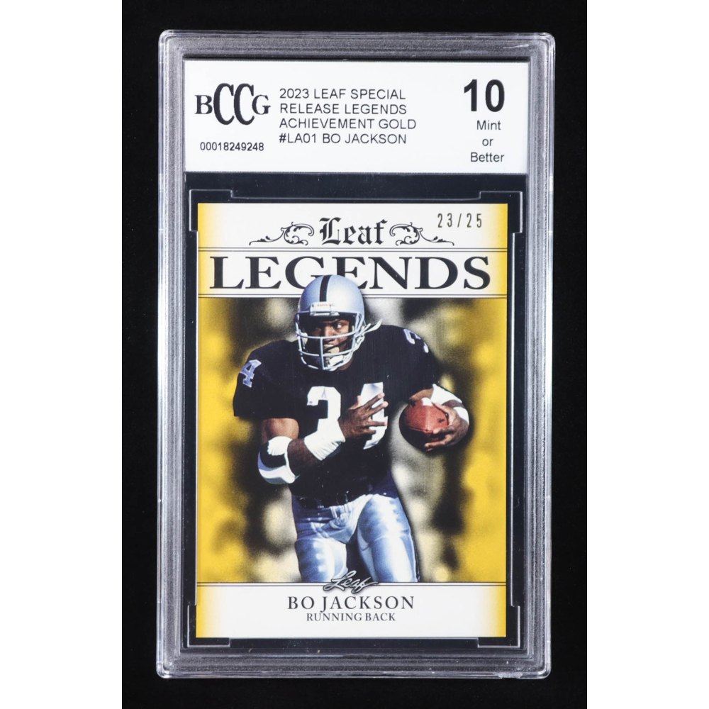 Bo Jackson 2023 Leaf Special Release Legends Achievement Gold #LA01 #23/25 (BCCG 10) at PristineAuction.com