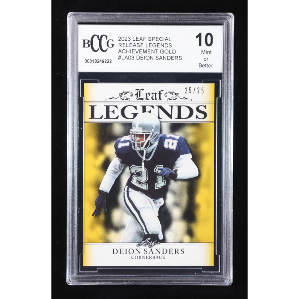Deion Sanders 2023 Leaf Special Release Legends Achievement Gold #LA03 #25/25 (BCCG 10) at PristineAuction.com