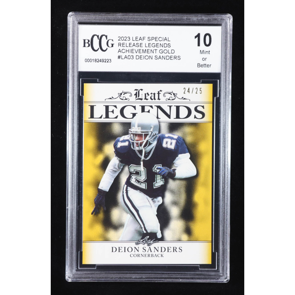 Deion Sanders 2023 Leaf Special Release Legends Achievement Gold #LA03 #24/25 (BCCG 10) at PristineAuction.com