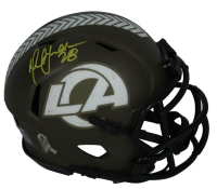 Marshall Faulk Signed Rams Salute To Service Alternate Mini Speed Helmet (Beckett) at PristineAuction.com