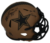 Jay Novacek Signed Cowboys Salute to Service Alternate Speed Mini Helmet Inscribed "3x SB Champ" (Beckett) at PristineAuction.com
