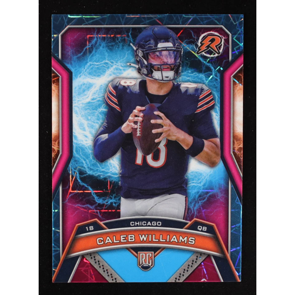 Caleb Williams 2024 Topps Resurgence Sky Blue and Pink Shock #117 RC at PristineAuction.com