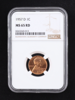 1957-D Lincoln Wheat Penny (NGC MS65RD) at PristineAuction.com