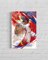 Robert Acuna Jr. Braves Custom 9x12 Canvas at PristineAuction.com