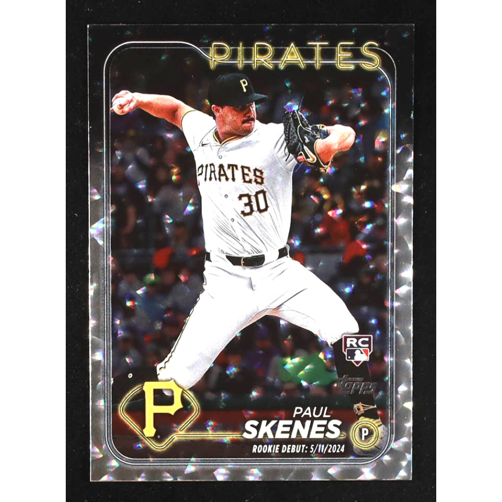 Paul Skenes 2024 Topps Update Silver Crackle Foil #US288 RC at PristineAuction.com