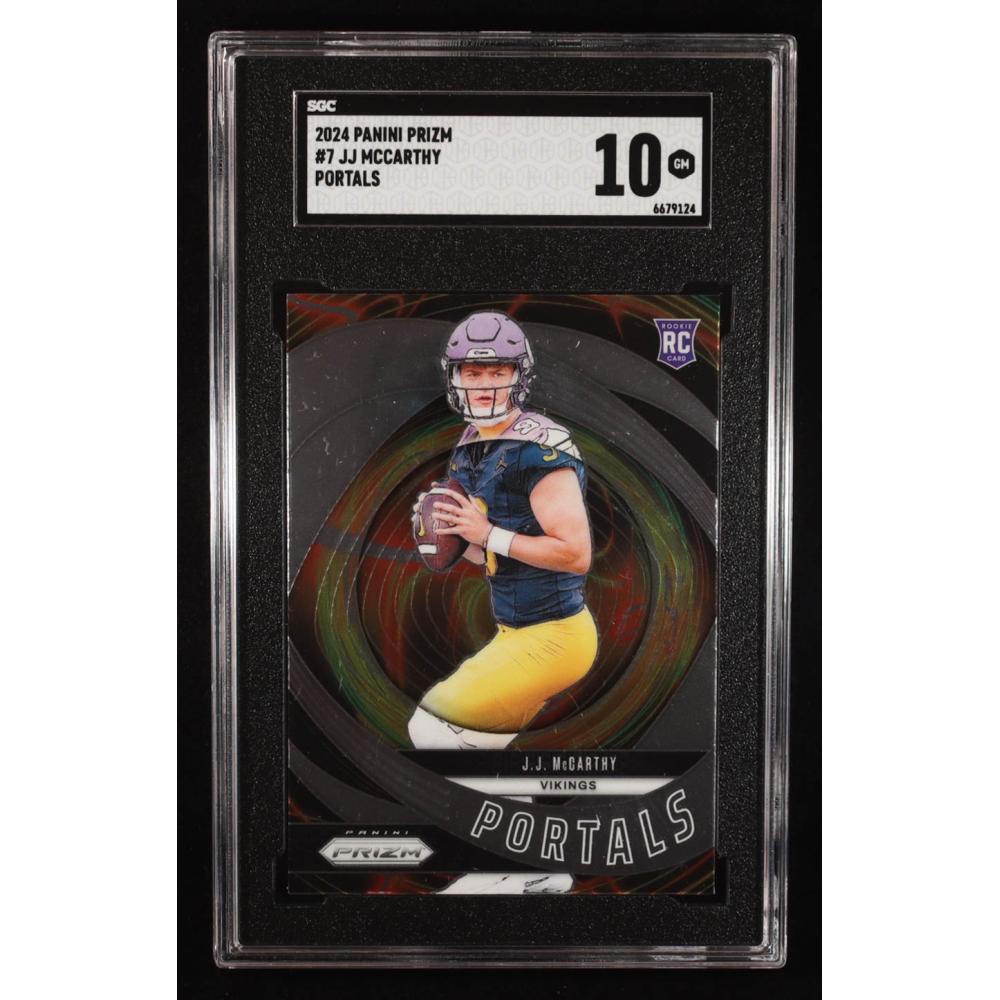 JJ McCarthy 2024 Panini Prizm Portals #7 RC (SGC 10) at PristineAuction.com
