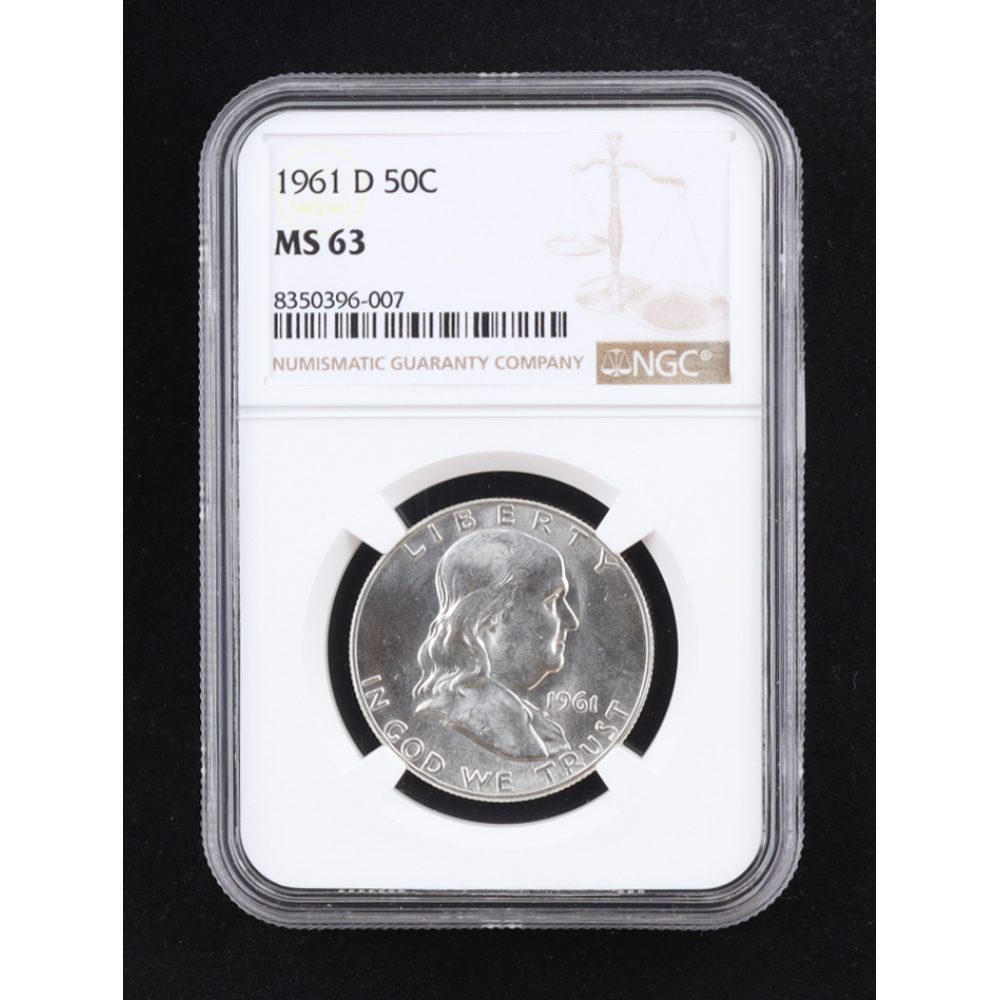 1961-D Franklin Silver Half Dollar (NGC MS63) at PristineAuction.com