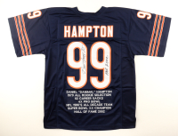 Dan Hampton Signed Career Highlight Stat Jersey Inscribed "HOF 2002" (JSA) at PristineAuction.com