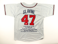 Tom Glavine Signed Career Highlight Stat Jersey (JSA) at PristineAuction.com
