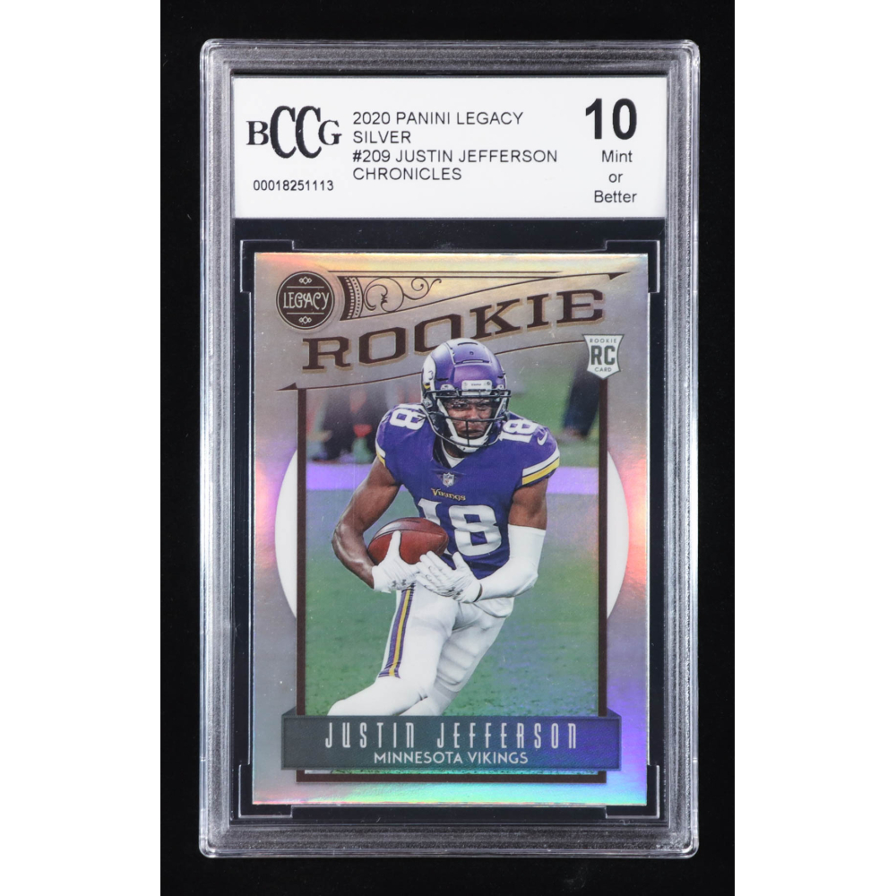 Justin Jefferson 2020 Panini Legacy Silver #209 RC / Chronicles (BCCG 10) at PristineAuction.com
