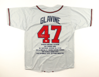 Tom Glavine Signed Career Highlight Stat Jersey (JSA) at PristineAuction.com