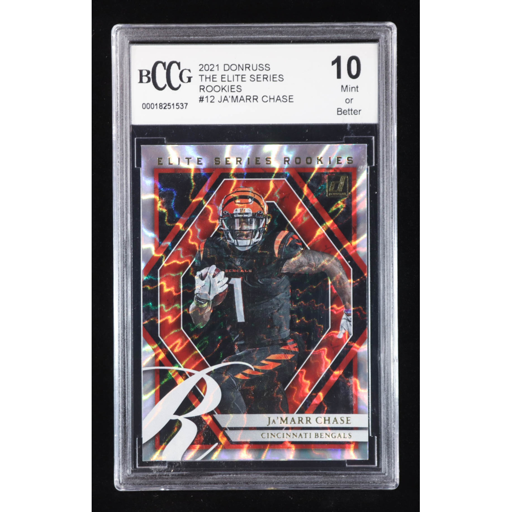 Ja'Marr Chase 2021 Donruss The Elite Series Rookies #12 RC (BCCG 10) at PristineAuction.com