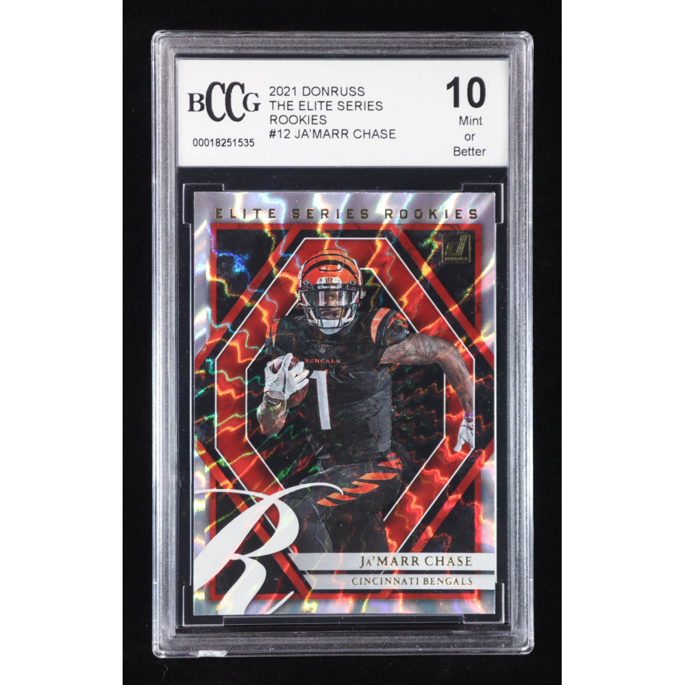 Ja'Marr Chase 2021 Donruss The Elite Series Rookies #12 RC (BCCG 10) at PristineAuction.com
