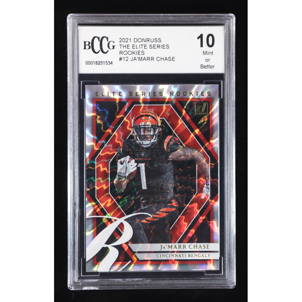 Ja'Marr Chase 2021 Donruss The Elite Series Rookies #12 RC (BCCG 10) at PristineAuction.com
