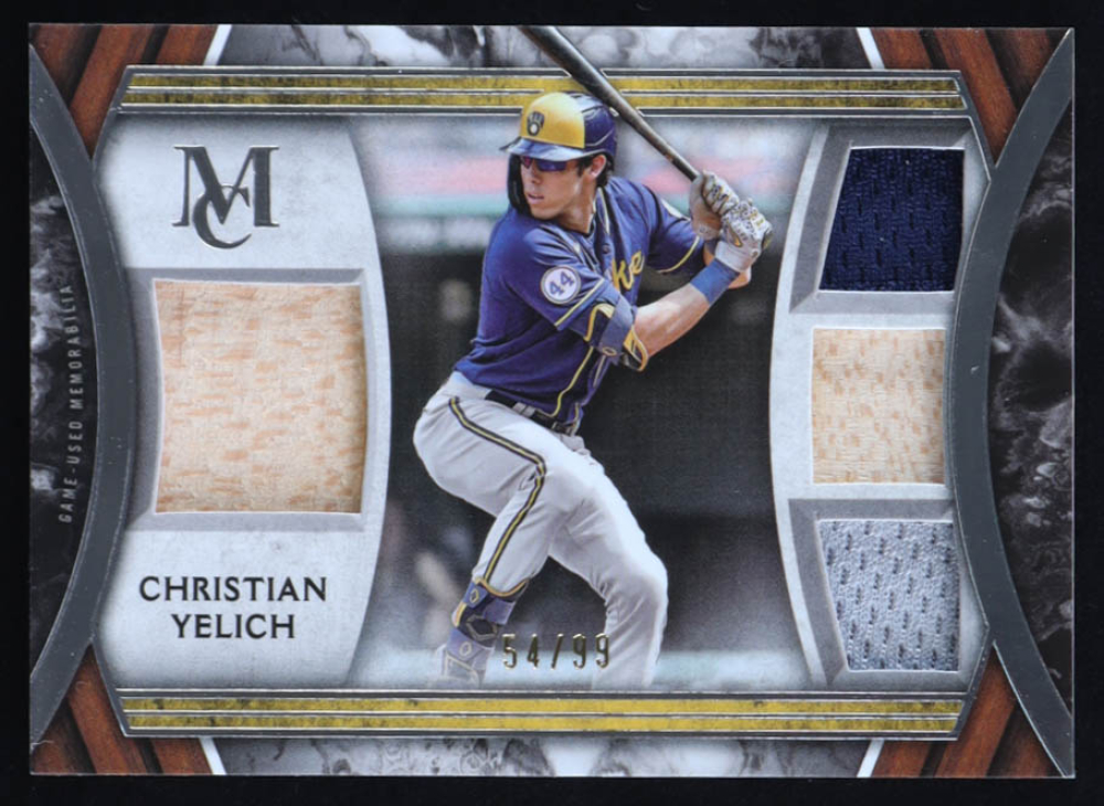 Christian Yelich 2022 Topps Museum Collection Primary Pieces Quad Relics #SPPPQRCY #54/99