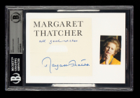 Margaret Thatcher Signed Cut Collage Inscribed "All Good Wishes" (BGS) at PristineAuction.com
